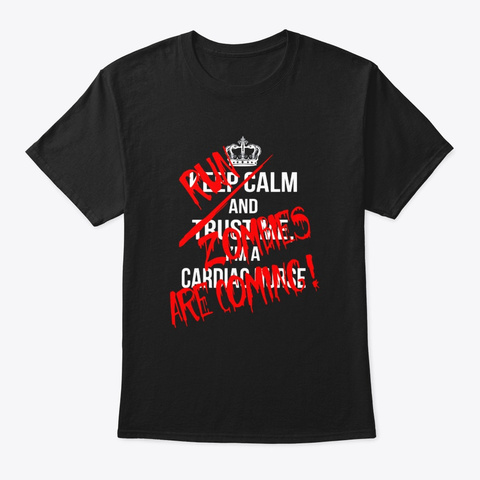 Funny Cardiac Nurse Gifts Halloween Black T-Shirt Front