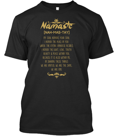 Namaste Black T-Shirt Front