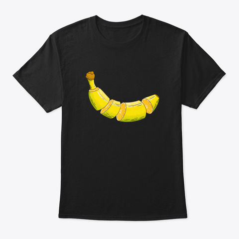 Banana Orange Zewez Black T-Shirt Front