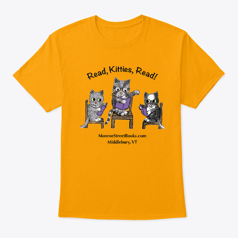 Read, Kitties, Read! Gold T-Shirt Front