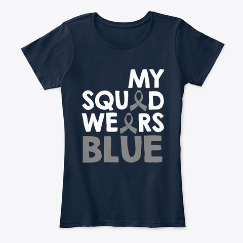 My Squad Wears Grey Brain Cancer New Navy T-Shirt Front