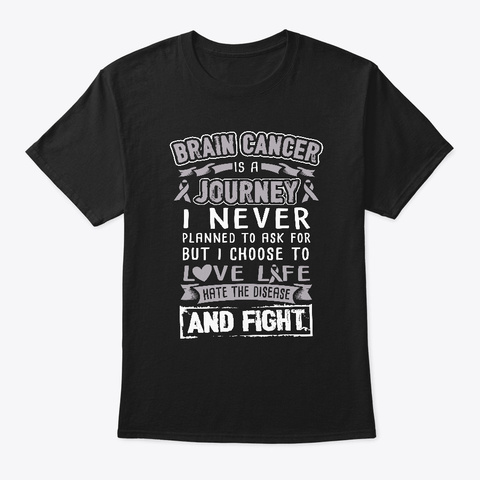 Brain Cancer Shirt For Special Black T-Shirt Front
