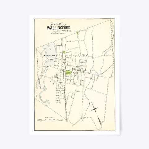 Wallingford, Ct Map White T-Shirt Front