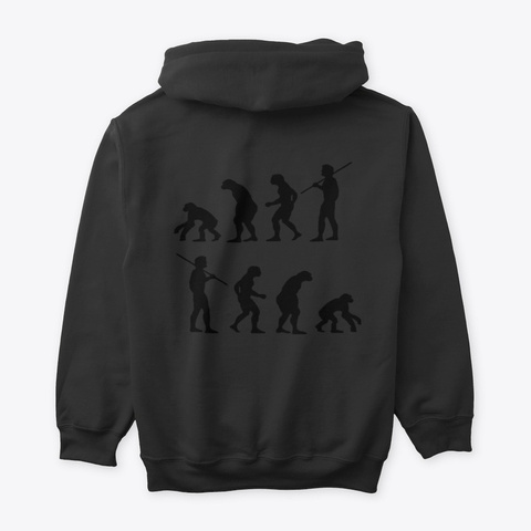Reject Humanity, Embrace Monkey Black T-Shirt Back