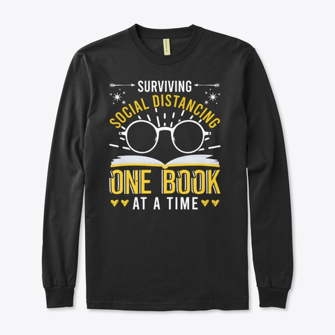 Surviving Social Distancing One Book At  Black T-Shirt Front