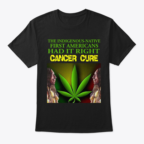 Cancer Cure Design Black T-Shirt Front