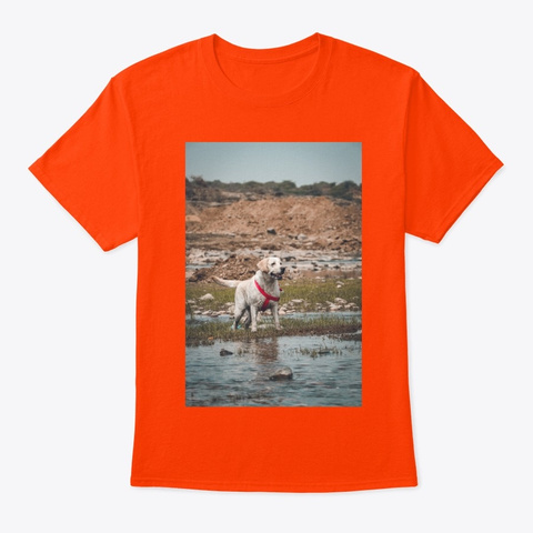 Obedient Purebred Dog  Orange T-Shirt Front