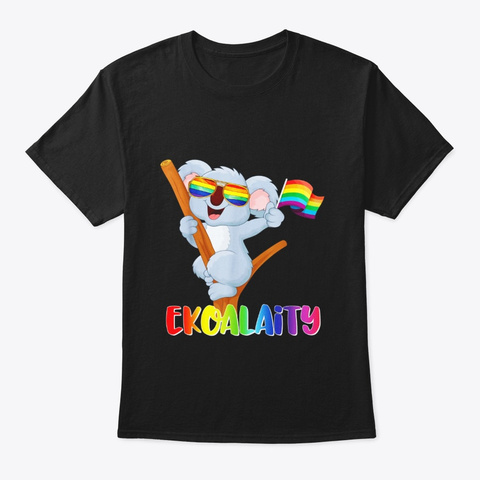Koala Gay Pride Shirt Men Women Kids Black T-Shirt Front