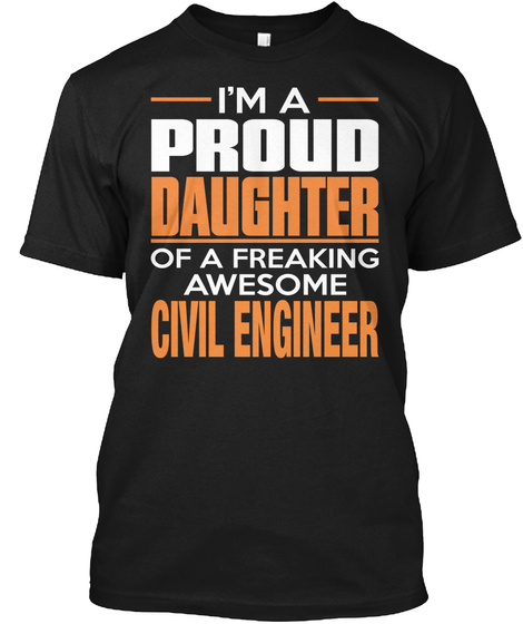Civil Engineer Black T-Shirt Front