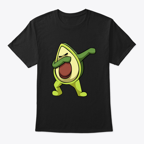 Dabbing Avocado Tree Funny Vegan Green F Black T-Shirt Front