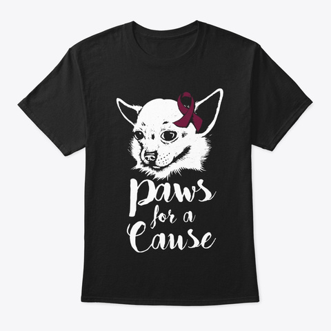 Paws For A Cause Thrombophilia Awareness Black T-Shirt Front