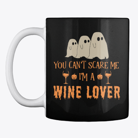 Wine Lover Halloween Mug Black Camiseta Front