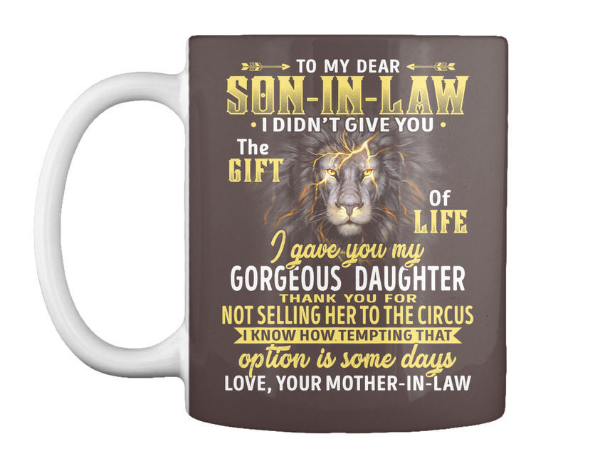 Lion To My Dear Son In Law Mug Funny Birthday Ceramic Coffee Mug Gift Men Women 