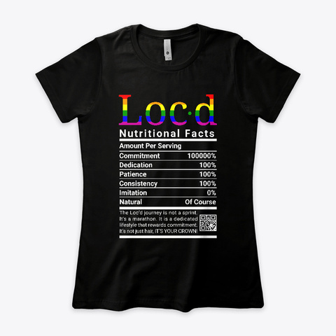 The Pride Nutritional Facts Loc'd Tee Black T-Shirt Front