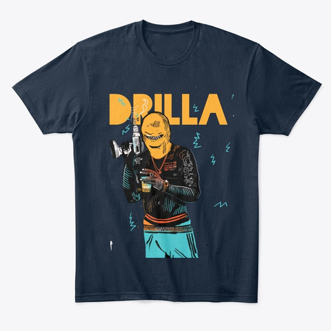 Drilla T Shirt New Navy áo T-Shirt Front