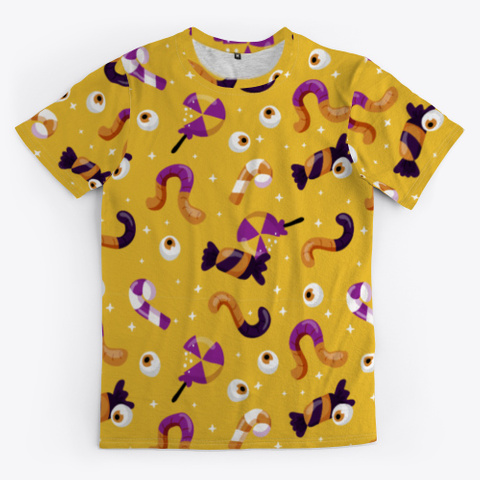 Candy Cane Gummy Worms Eyeball Halloween Standard T-Shirt Front
