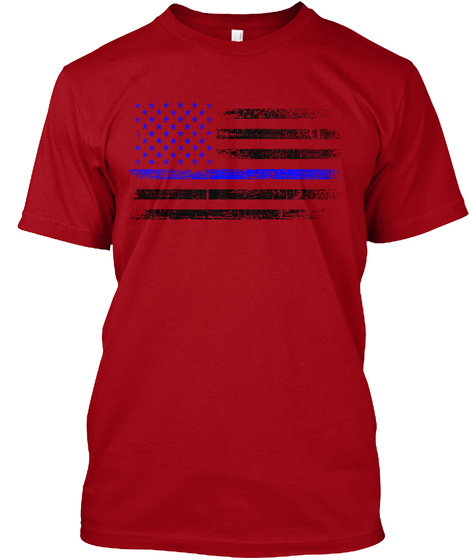Thin Blue Line: Black Flag Deep Red T-Shirt Front