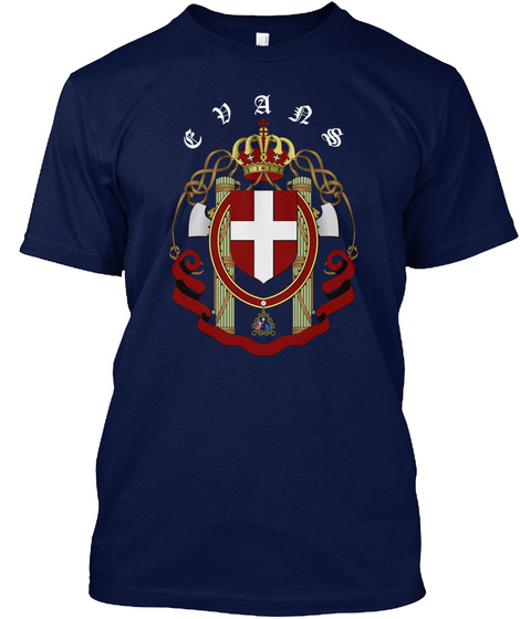 Evans   Legendary Family Crest! Navy Camiseta Front