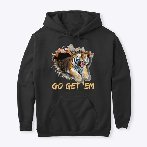 Tiger Go Get ‘Em Black T-Shirt Front