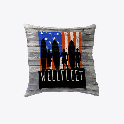 Wellfleet Surf Poster Pillow Black Camiseta Front