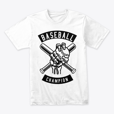 Baseball Champion White T-Shirt Front