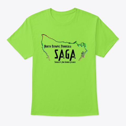 North Olympic Peninsula Saga Lime T-Shirt Front