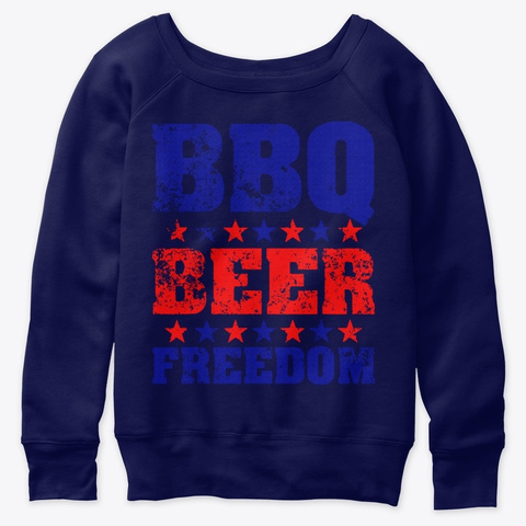 Bbq Beer Freedom T Shirt Christmas 2020 Navy  T-Shirt Front