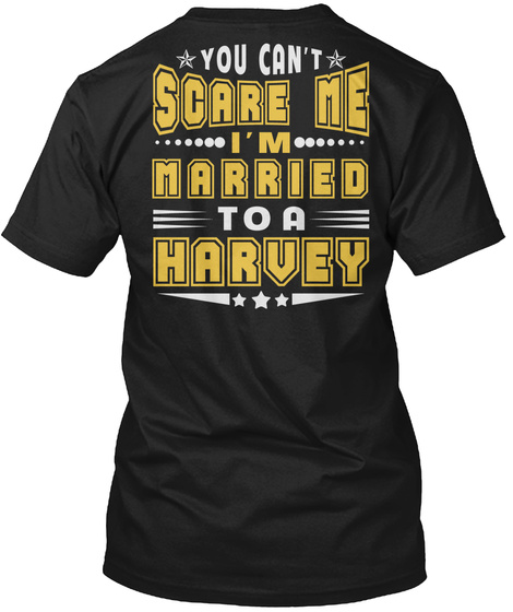 Married To Harvey Thing Shirts Black T-Shirt Back