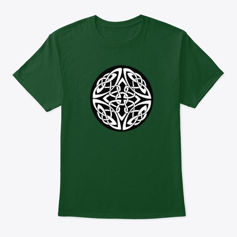 Celtic Cross | Irish Tribal Art Deep Forest T-Shirt Front