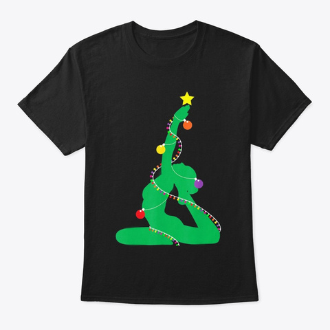Nama Sleigh Christmas Funny Tree Yoga Black T-Shirt Front