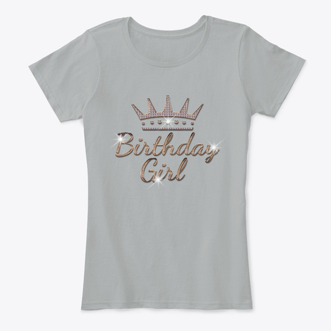 Queens Crow Happy Birthday Girl T Shirt Grey T-Shirt Front