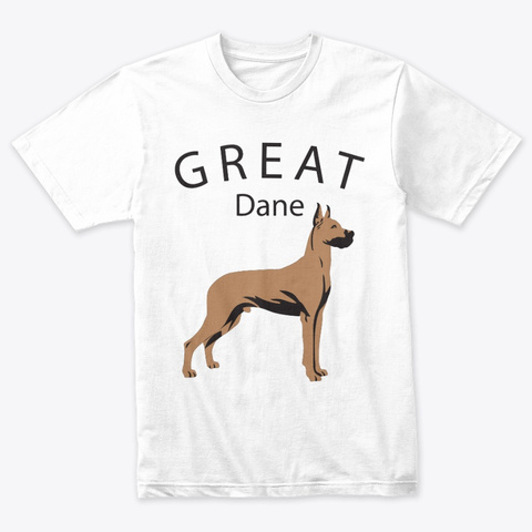 Great Dane T Shirts Design Heather White T-Shirt Front