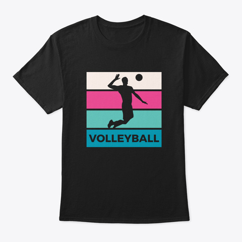Volleyball Silhouette Black T-Shirt Front