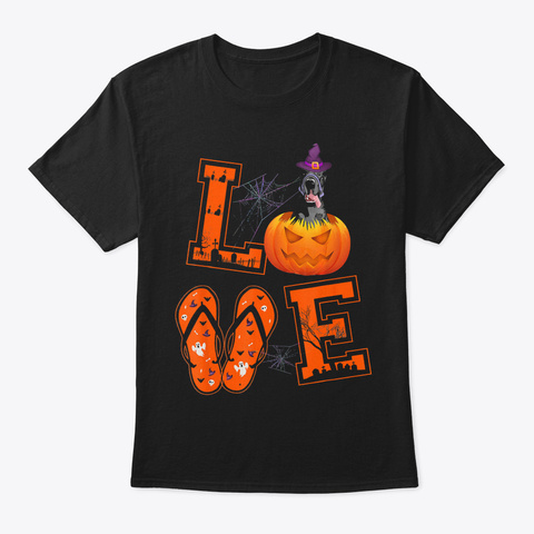 Love Great Dane Pumpkin Halloween Idea H Black T-Shirt Front