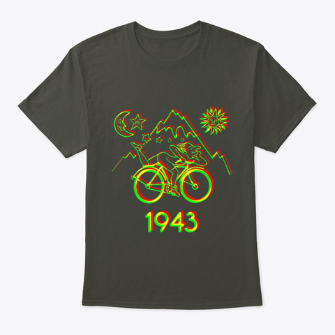 Bicycle Day 1943 Lsd Acid Hofmann Trip  Smoke Gray Camiseta Front