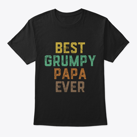 Grandpa Funny T Shirt Black T-Shirt Front