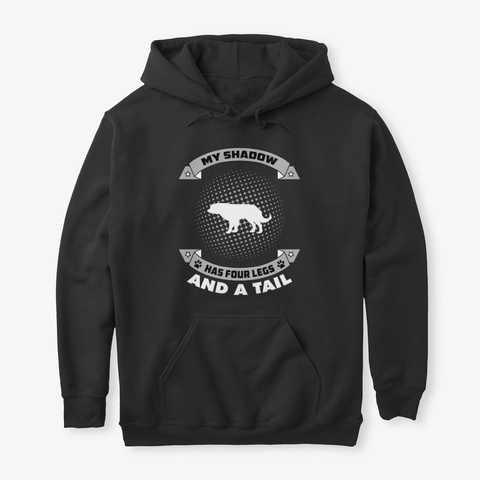 My Shadow Buryat Mongolian Wolfhound Black T-Shirt Front