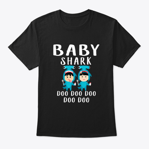 Baby Shark Lgsqq Black T-Shirt Front