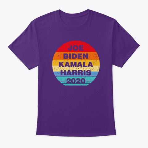 Biden Harris 2020 Retro Joe Biden Kamala Purple T-Shirt Front