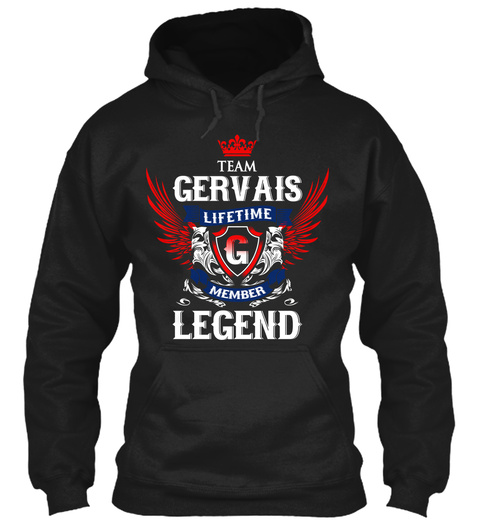 Team Gervais Lifetime Member Legend Black T-Shirt Front