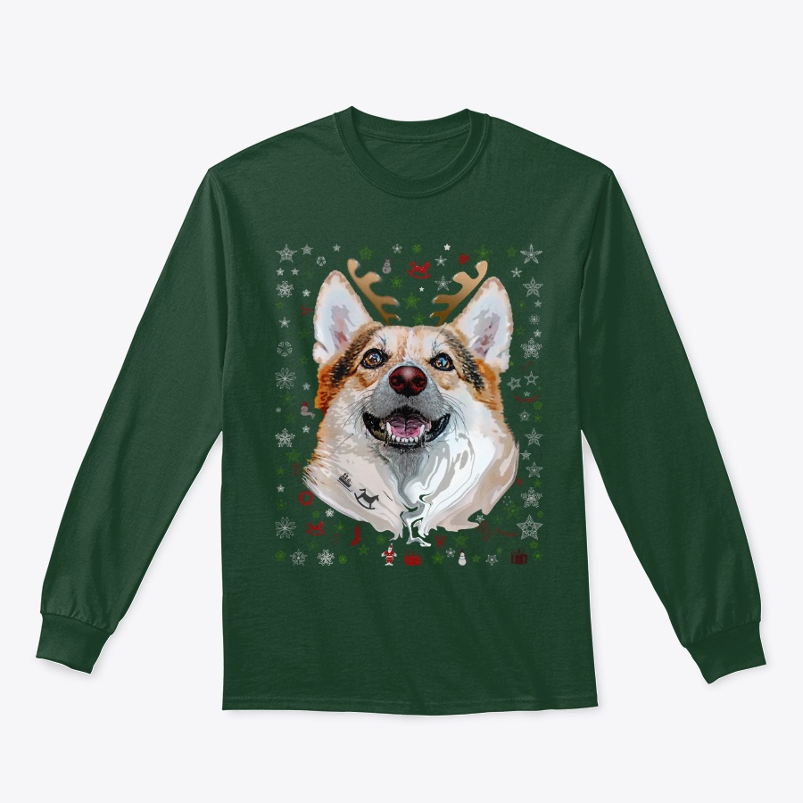 Corgi Reindeer Ugly Xmas Sweater Gift Unisex Tshirt