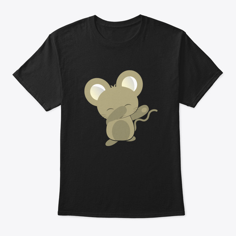 Dabbing Mouse Design Black áo T-Shirt Front
