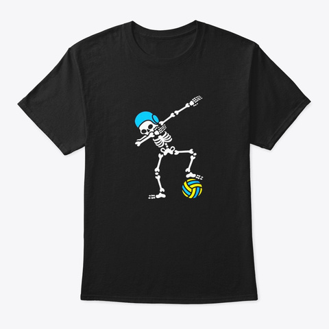Funny Dab Dabbing Skeleton Water Polo Black T-Shirt Front