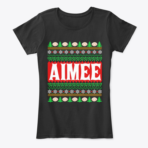 Christmas Aimee Xmas Grandma Black T-Shirt Front