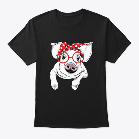 Bandana Pig Lover Black áo T-Shirt Front