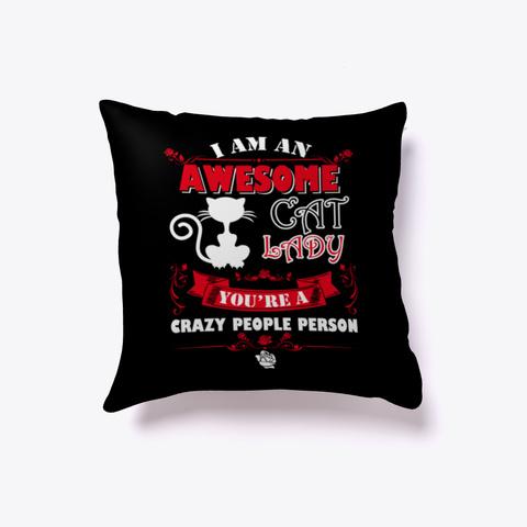 Awesome Cat Lady Black T-Shirt Front
