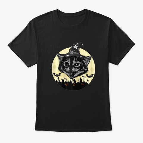 Vintage Scary Halloween Black Cat Witc