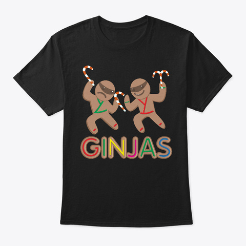 Ginjas Cute I Love Holiday Ginja Cakes Black T-Shirt Front