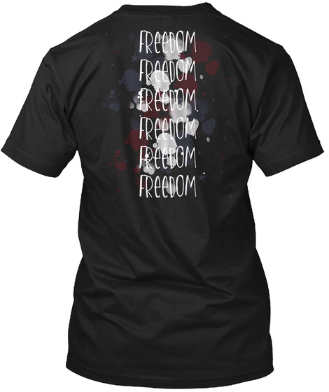 Freedom Stars Splatter Black T-Shirt Back