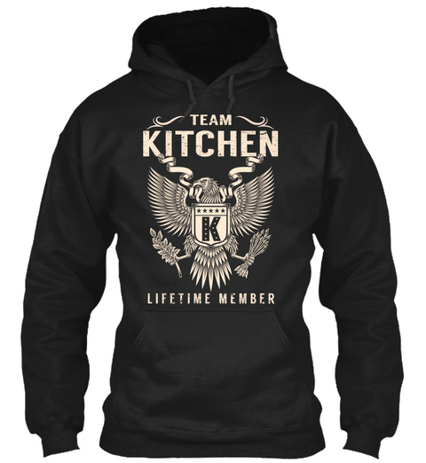 Team Kitchen Lifetime Member Black T-Shirt Front